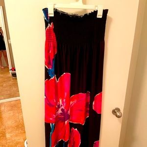 Floral Strapless Maxi Dress for Women
